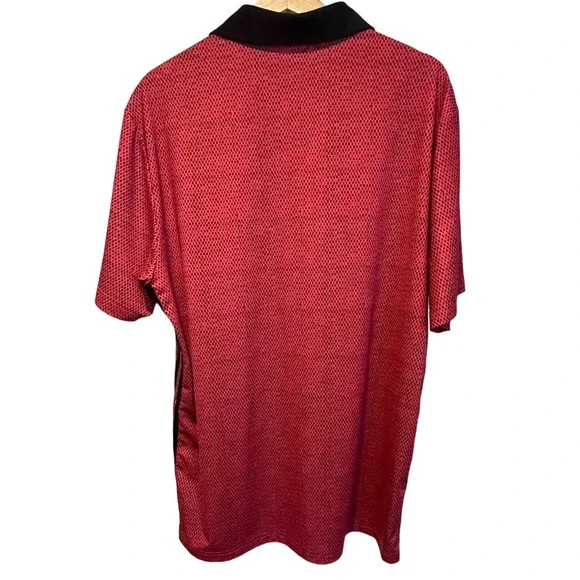 ADIDAS MEN'S POLO, SIZE: L COLOR: PINK/BLACK ALL OVER PATTERN. EUC - Picture 3 of 10